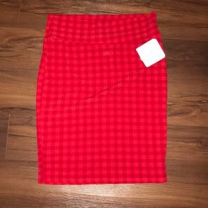Lularoe Cassie large red plaid. New with tags